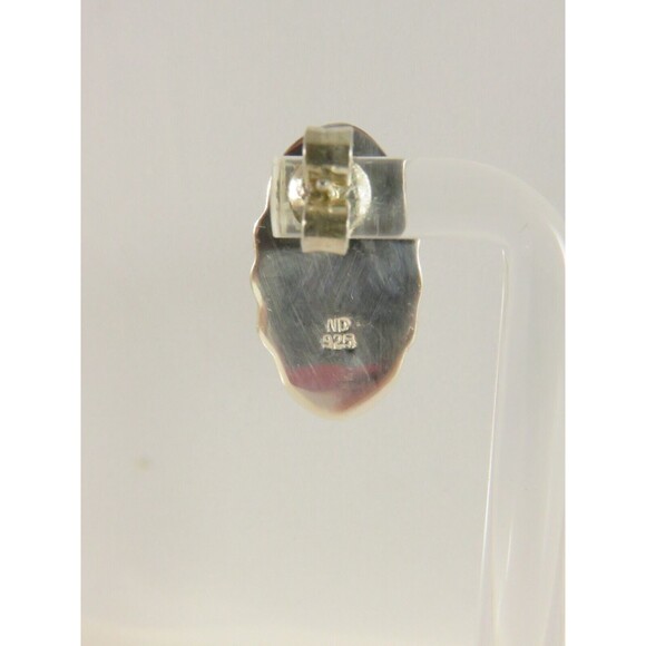 Vintage Sterling Silver Puffy Ribbed Dome Stud Earrings, ND 925, 1", 5.8g - Picture 6 of 8